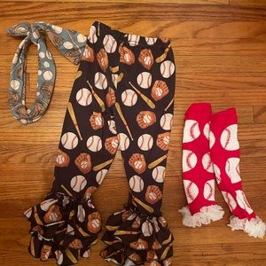 Baseball sister boutique pants and accessories